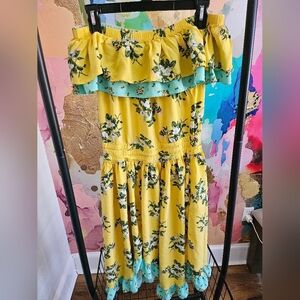 Matilda Jane Yellow Floral Tiered Ruffle Dress